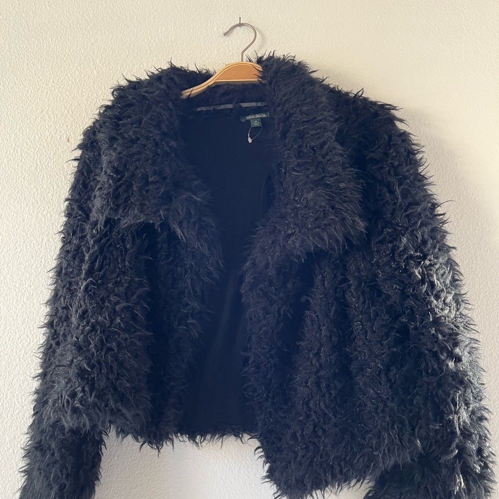 SUPER fun black fur coat costume jacket